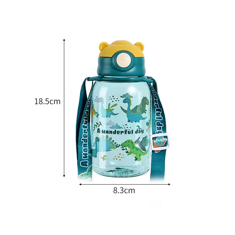 Gourde enfant avec paille vert