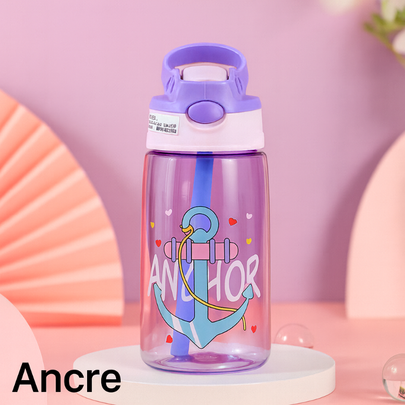 Gourde enfant avec paille ancre