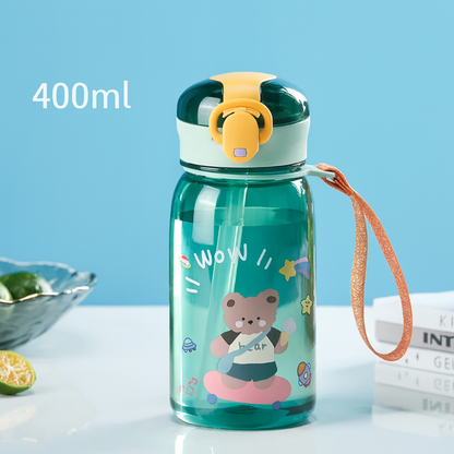 Gourde enfant avec paille vert