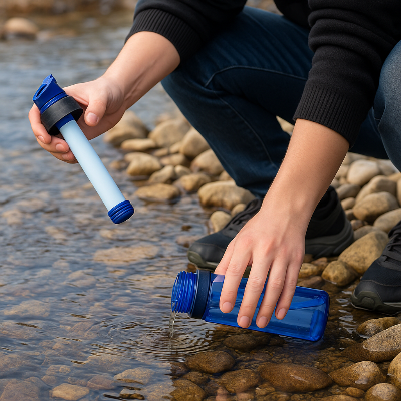 Gourde filtrante portable montagne