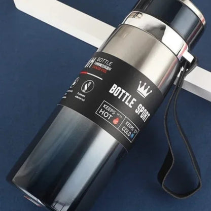 Gourde isotherme inox bleu gris