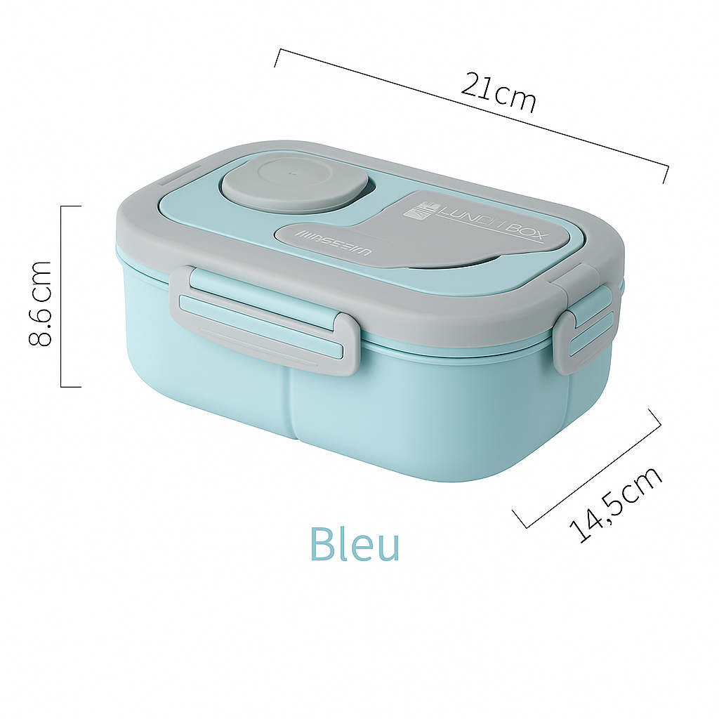 Lunch box compartimentée bleu