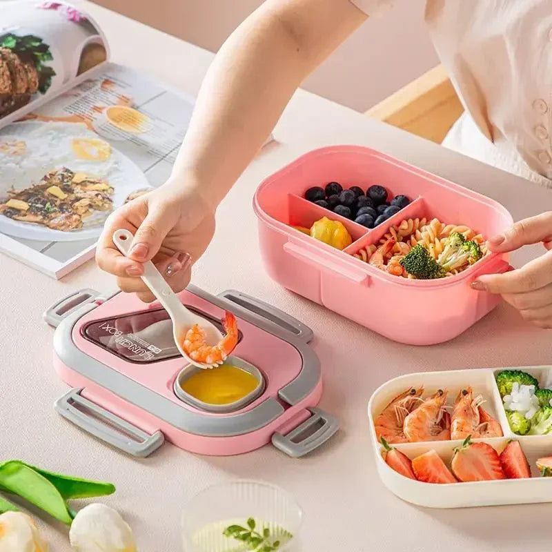 Lunch box compartimentée rose