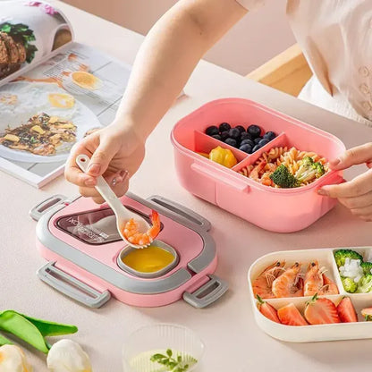 Lunch box compartimentée rose