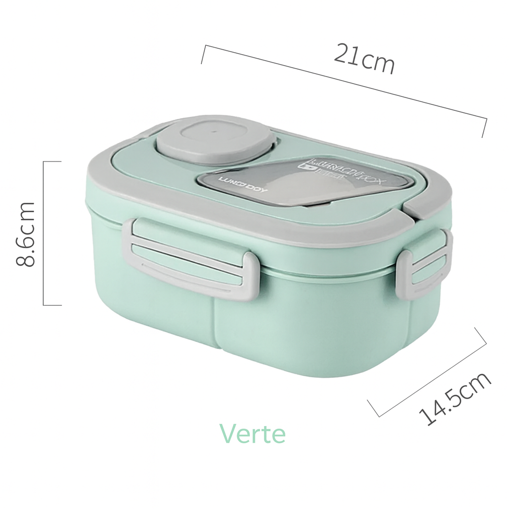 Lunch box compartimentée vert