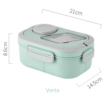 Lunch box compartimentée vert