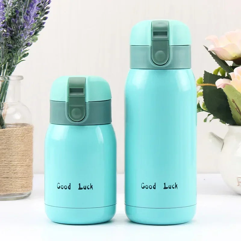 Mini thermos inox bleu